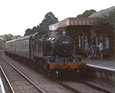 Steam engine at Blue Anchor Bay station, North Devon