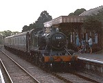 Steam engine at Blue Anchor Bay station, North Devon